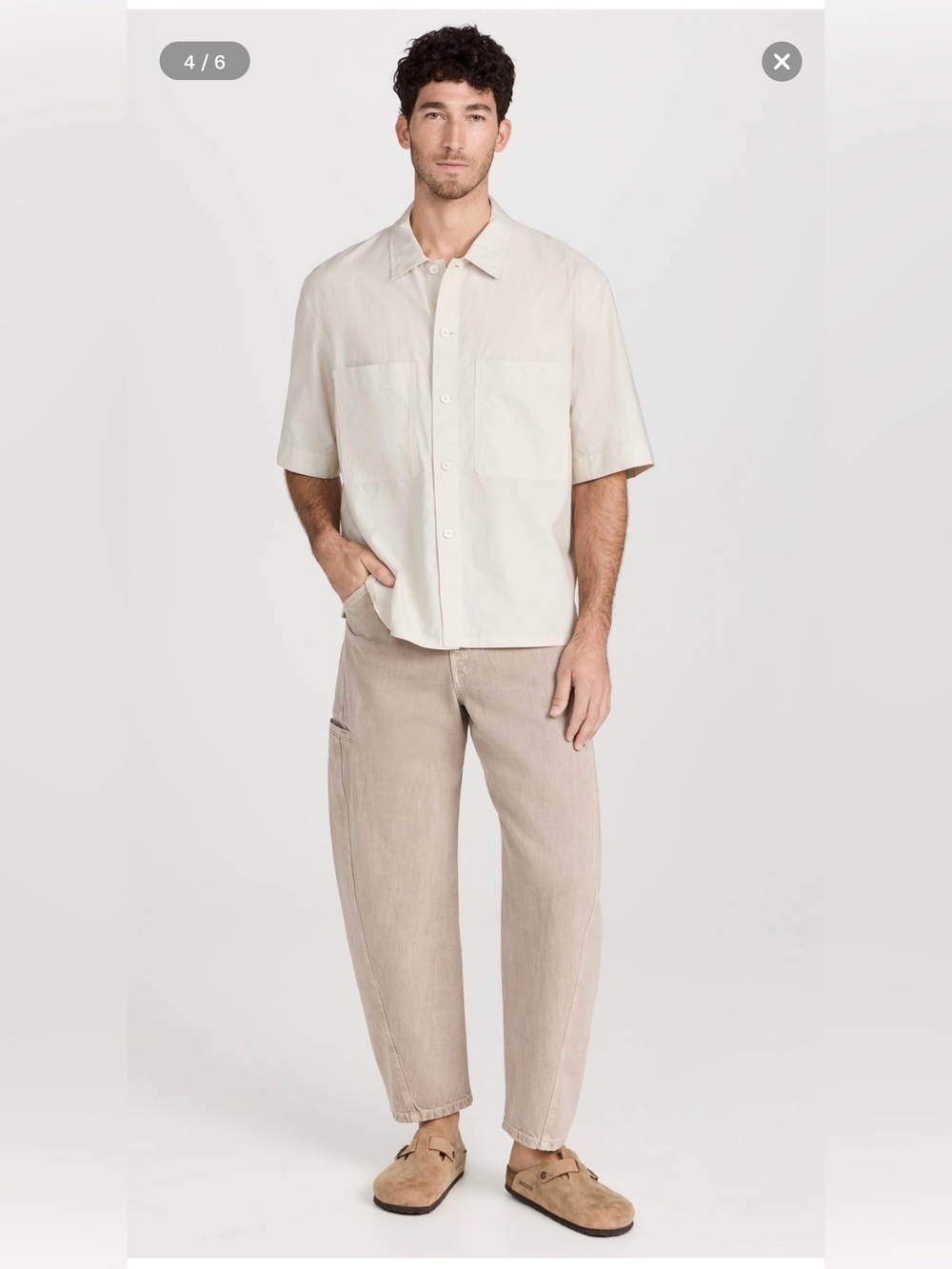 Lemaire Twisted Workwear Pants Snow Beige Denim NWT Size 52